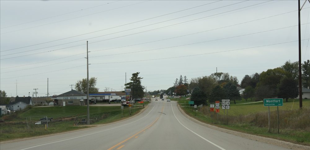 Septic pumping service area near Montfort, Wisconsin